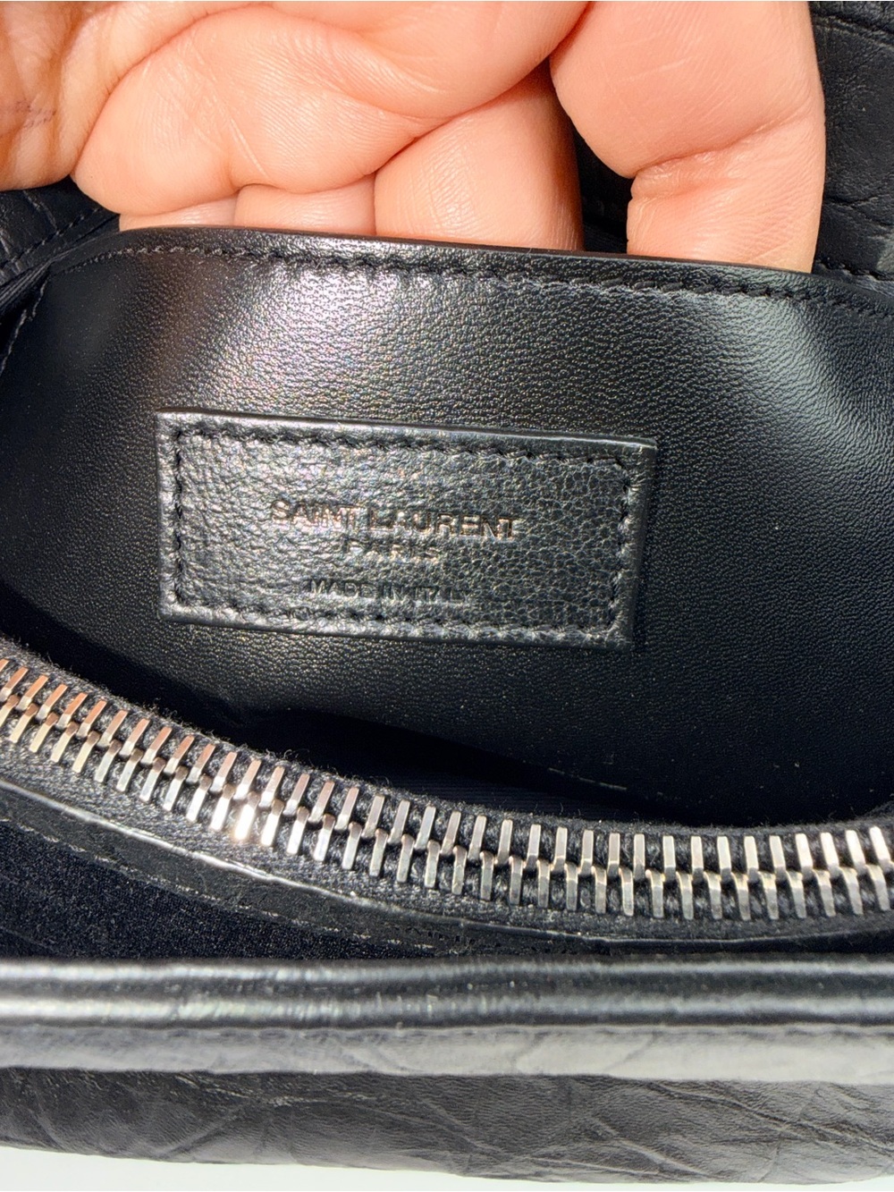 Saint Laurent West Hollywood Shoulder Bag Crocodile Embossed Leather Bag - Picture 10 of 15